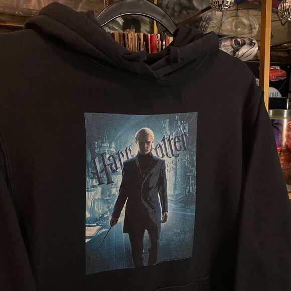 Harry Potter Draco Malfoy Graphic Hoodie Black Size Medium Cotton Blend - Picture 2 of 6